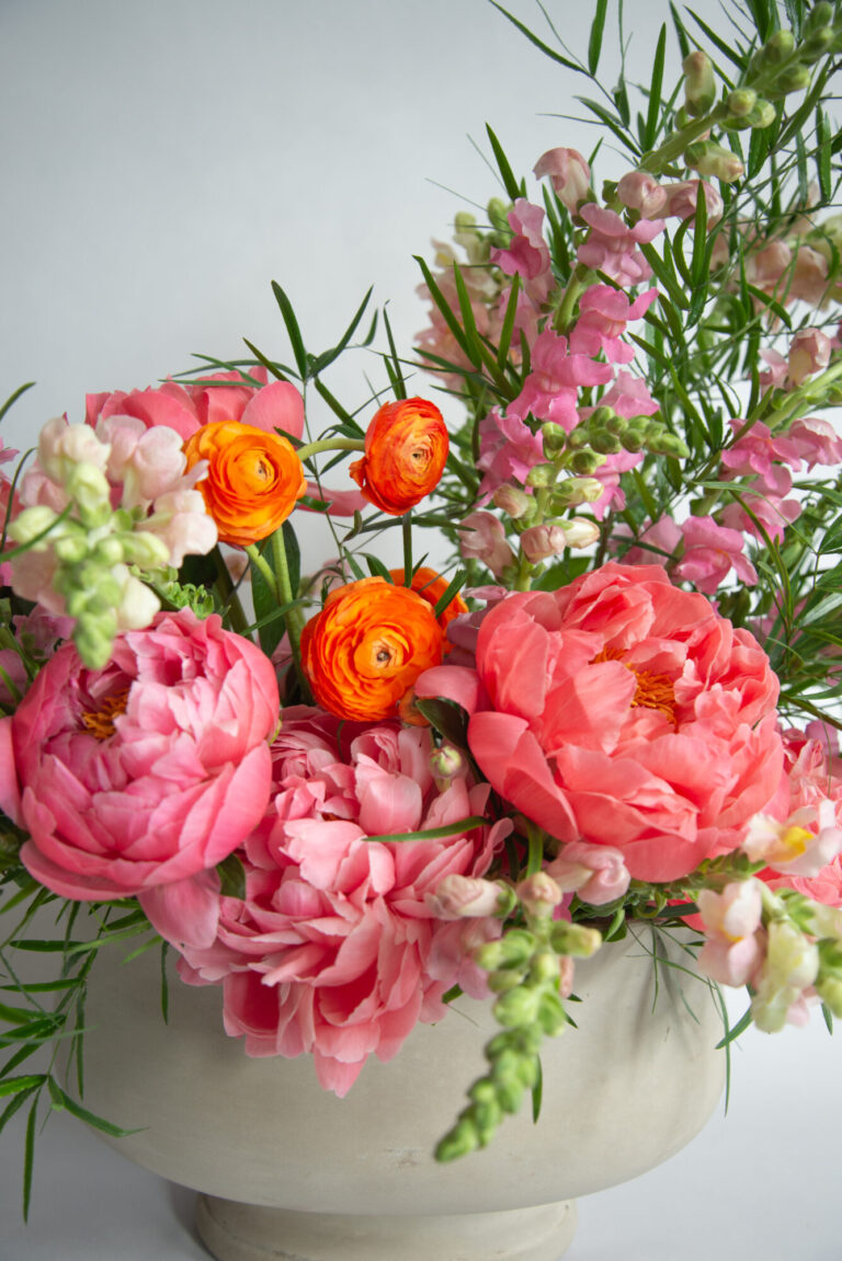 Garden Party Mother's Day floral arrangement detail — Maison HMR Chicago flower delivery